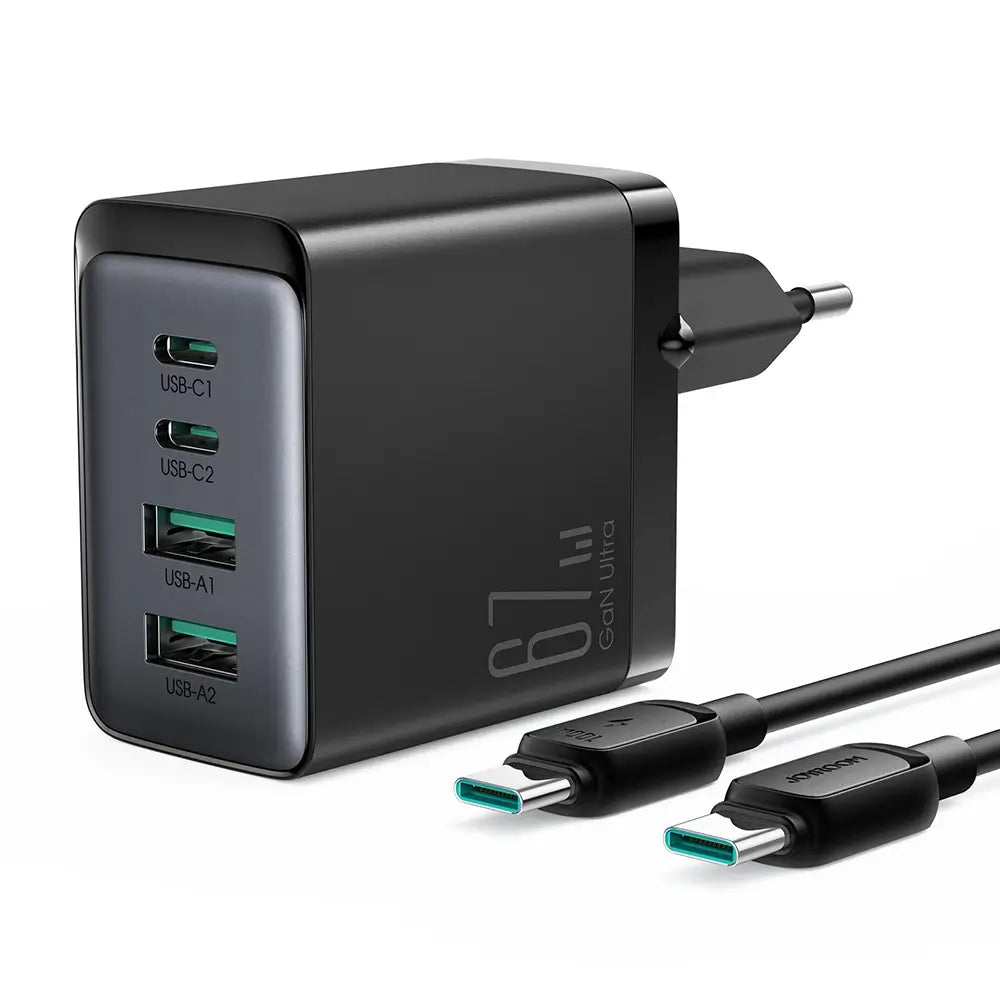 Joyroom GaN 67W 4-Port Charger + USB-C Cable | Black TCG02 - MIZO.at