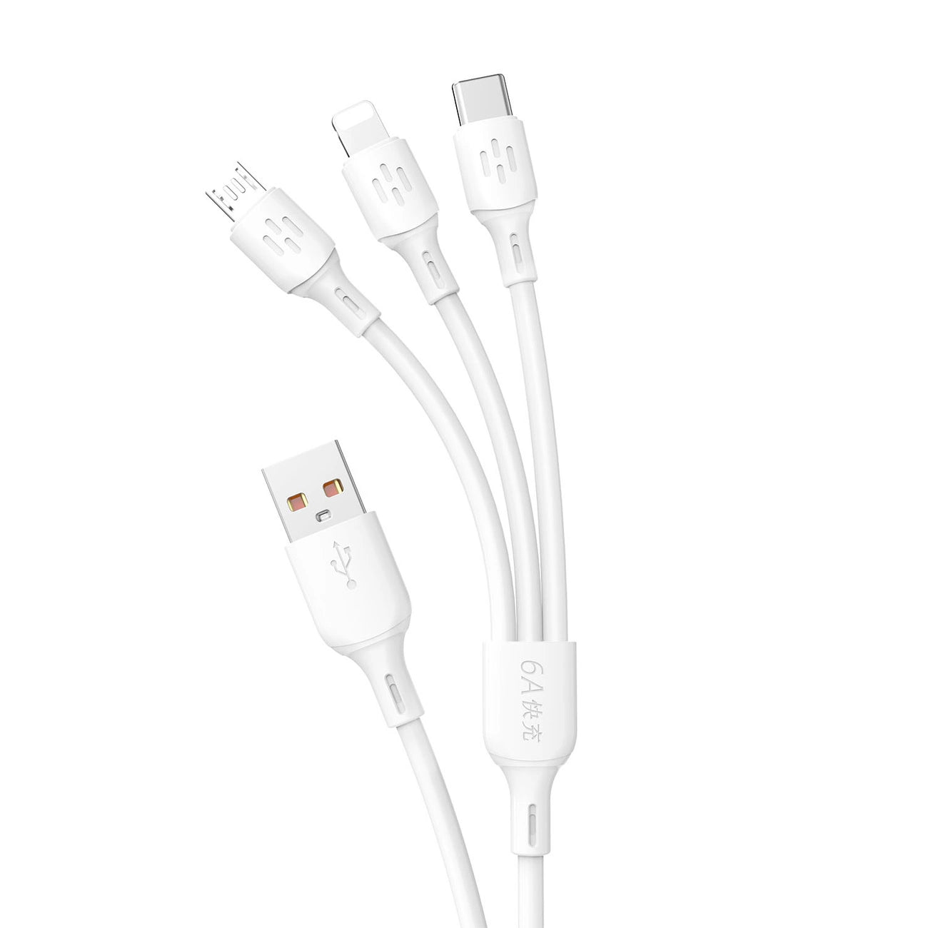 Dudao 3in1 Universal USB Cable | USB-C, Micro USB, Lightning - 6A - MIZO.at