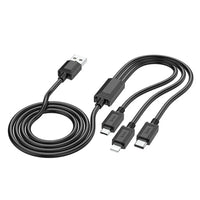 Hoco X74 3in1 USB Kabel 1m Lightning Micro USB USB-C Schwarz - MIZO.at
