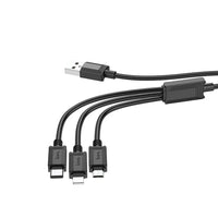 Hoco X74 3in1 USB Kabel 1m Lightning Micro USB USB-C Schwarz - MIZO.at