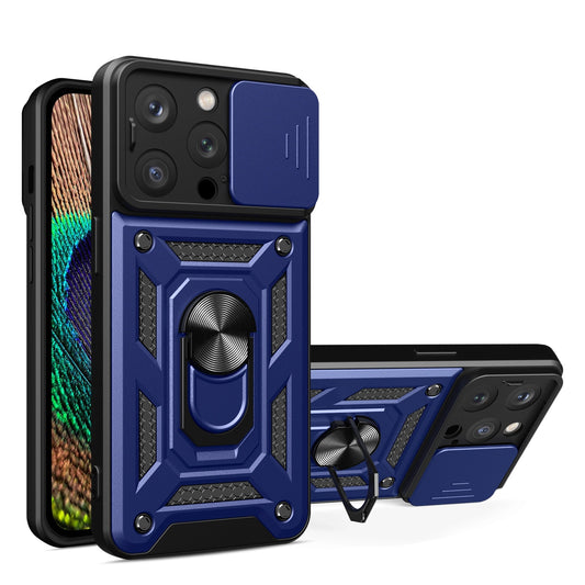 iPhone 15 Pro Hybrid Armor CamShield Case – Blau mit Kameraschutz - MIZO.at
