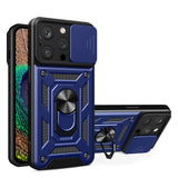 iPhone 15 Pro Hybrid Armor CamShield Case – Blau mit Kameraschutz - MIZO.at