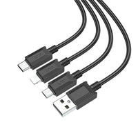 Hoco X74 3in1 USB Kabel 1m Lightning Micro USB USB-C Schwarz - MIZO.at