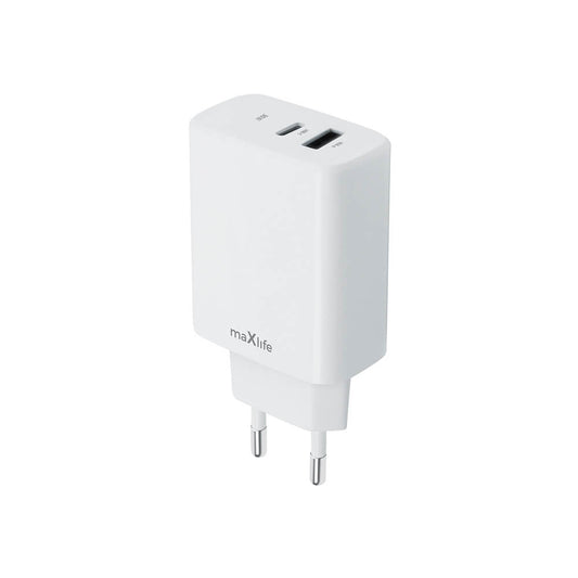 Maxlife MXTC-10-30AC Charger | 30W PD QC USB-C + USB-A White - MIZO.at