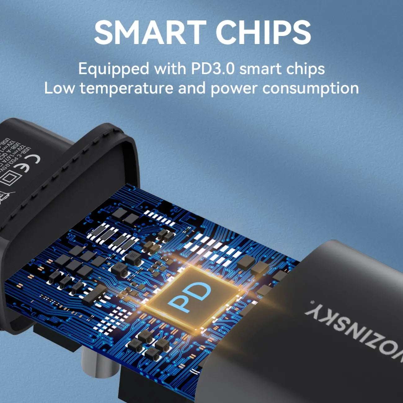 Wozinsky 20W USB-A USB-C Wall Charger | Dual Ports, Fast Charging - MIZO.at