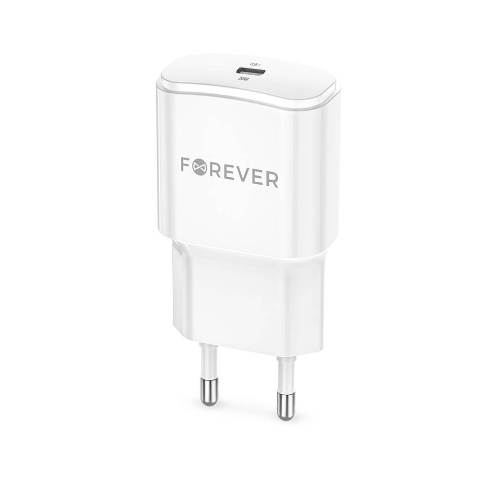 Forever TC-01-20C USB-C Charger | 20W PD Fast Charge White - MIZO.at