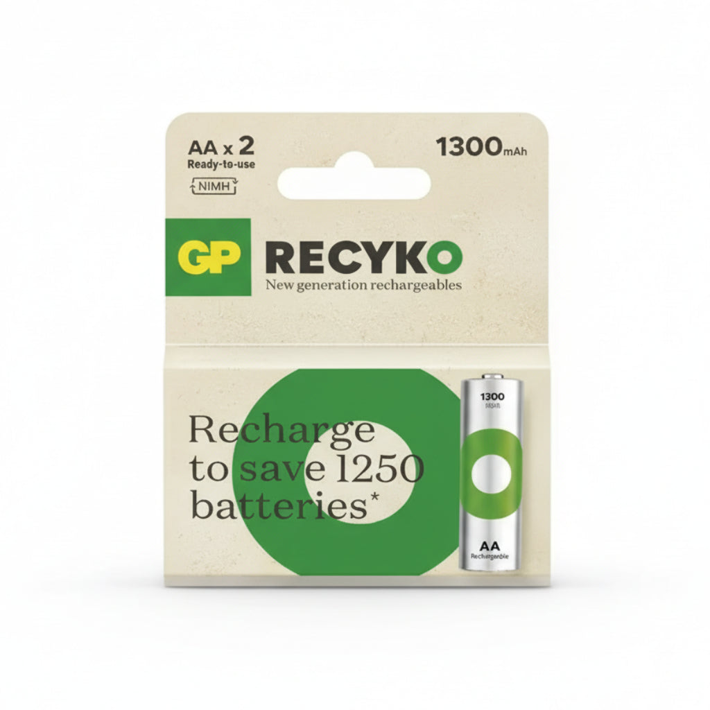 GP ReCyko R6/AA Ni-MH 1300mAh Wiederaufladbar 2er Pack - MIZO.at