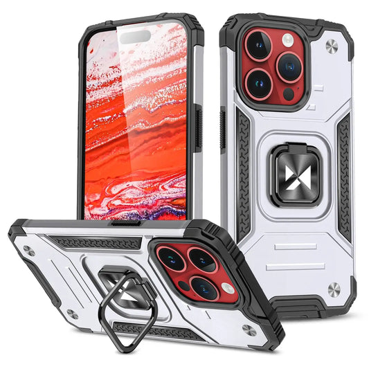 iPhone 15 Pro Max Schutzhülle – Wozinsky Ring Armor Case Silber - MIZO.at