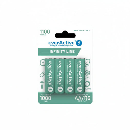 everActive R6/AA Ni-MH 1100mAh Ready-to-Use 4er Pack - MIZO.at