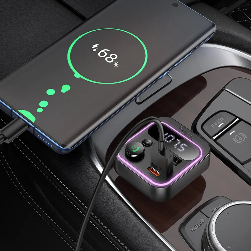 HOCO E85 FM Bluetooth Transmitter Auto Adapter Car FM Bluetooth - MIZO.at