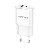 Forever TC-01 Wall Charger | 20W USB & USB-C White - MIZO.at
