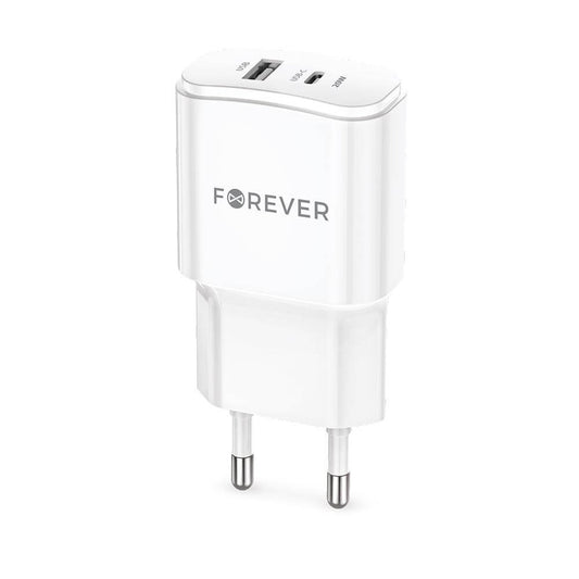 Forever TC-01 Wall Charger | 20W USB & USB-C White - MIZO.at