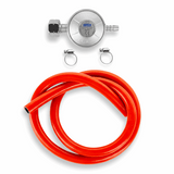 Gasdruckminderer Set 37 mbar 1m Schlauch mit Schellen für 11kg Gasflasche - MIZO.at