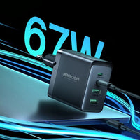Joyroom GaN 67W 4-Port Charger + USB-C Cable | Black TCG02 - MIZO.at