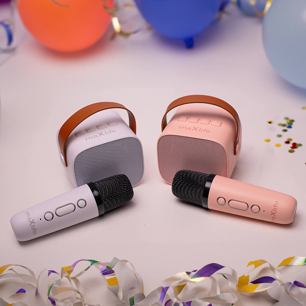 Maxlife MXKS-100 Karaoke Speaker | Bluetooth Mic – White - MIZO.at