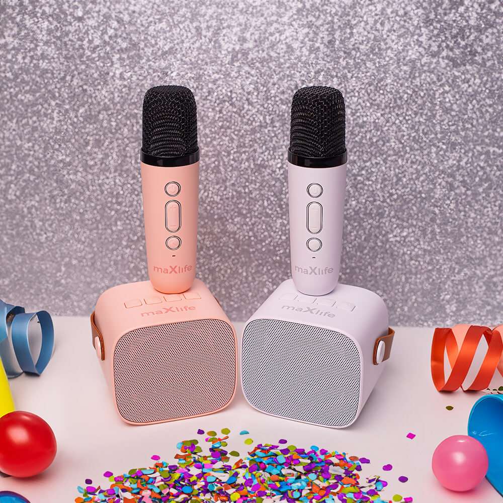 Maxlife MXKS-100 Karaoke Speaker | Bluetooth Mic – White - MIZO.at