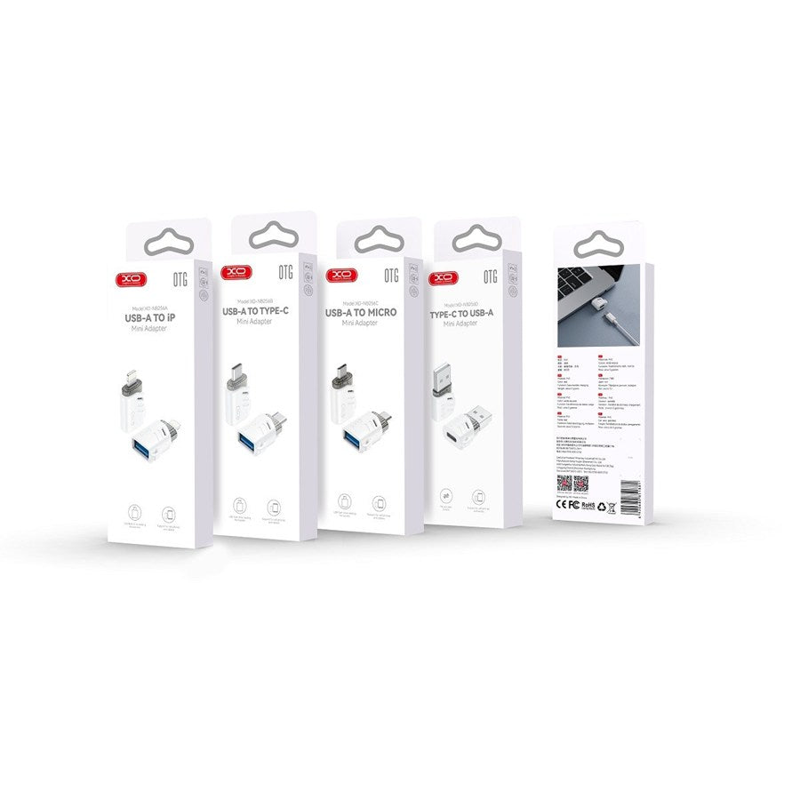 XO Adapter NB256B OTG USB to USB-C | White Compact Design - MIZO.at