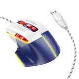HOCO Gaming USB-A Maus 3600 DPI Kabelgebunden Weiß-Blau - MIZO.at