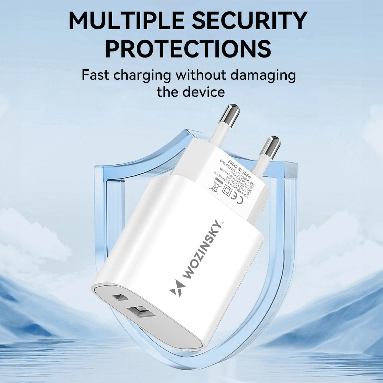 Wozinsky 20W USB-A USB-C Wall Charger | Dual Ports, Fast Charging (White) - MIZO.at