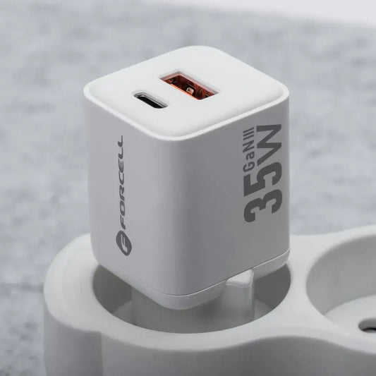 FORCELL Mini GaN III VT-35C – 35W USB-C & USB-A Schnellladegerät, Weiß - MIZO.at