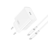 XO CE15 Charger | 20W PD USB-C + USB-C Cable White - MIZO.at