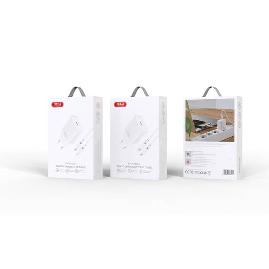 XO CE15 Ladegerät Set 20W PD USB-C – Inkl. USB-C Kabel Weiß - MIZO.at