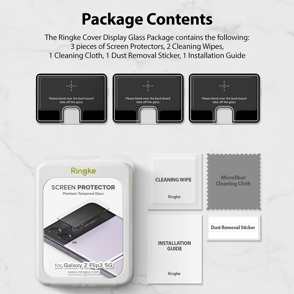Galaxy Z Flip 3 Tempered Glass Screen Protector | 3-Pack - MIZO.at