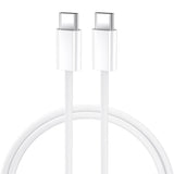 BWOO USB-C Kabel 60W BO-X284 – 1m Fast Charge Datenkabel Weiß - MIZO.at