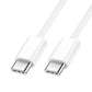 BWOO USB-C Kabel 60W BO-X284 – 1m Fast Charge Datenkabel Weiß - MIZO.at