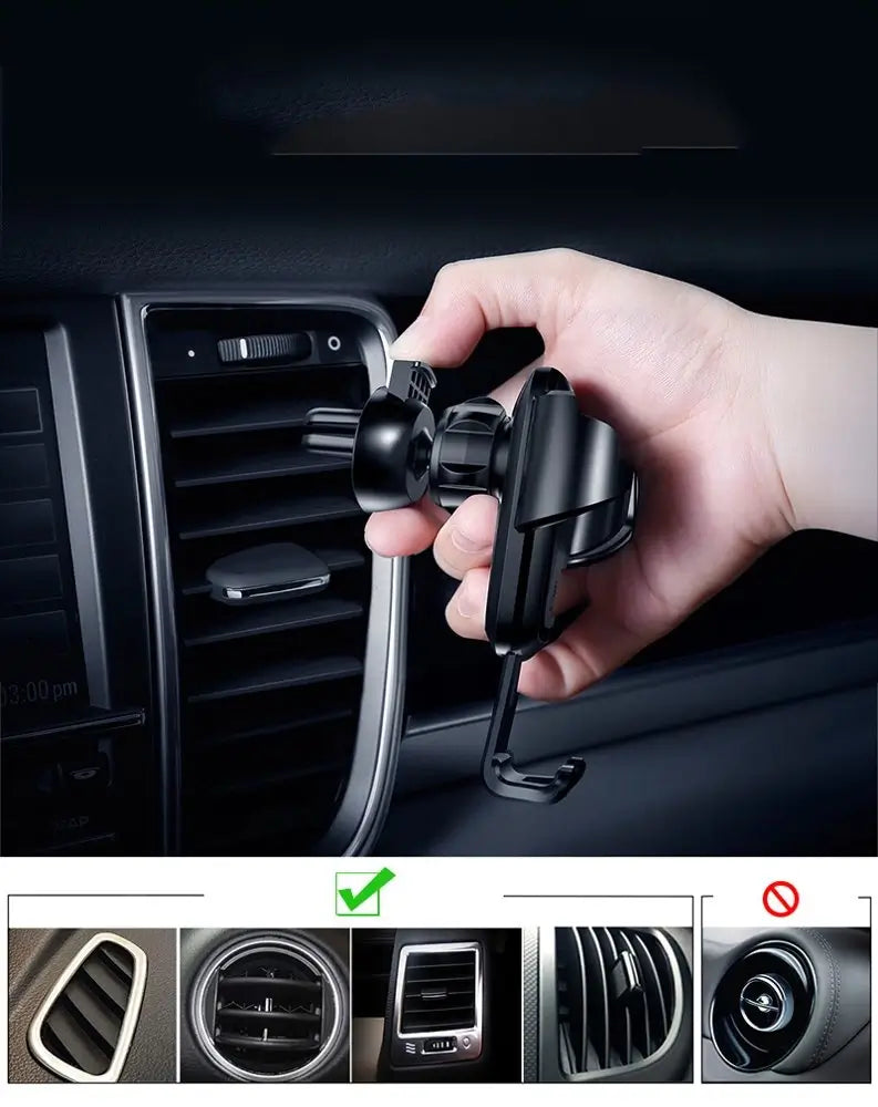 Baseus Gravity Air Vent Car Holder | 4-6" Phones | Black - MIZO.at