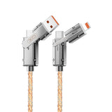 XO NB276 4-in-1 Ladekabel 60W, 1m – USB-C/Lightning/Micro-USB, Grau - MIZO.at
