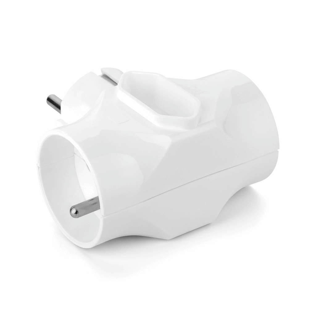 Steckdosenadapter 3-fach Schuko 2x Schuko 1x Euro Verteiler - MIZO.at