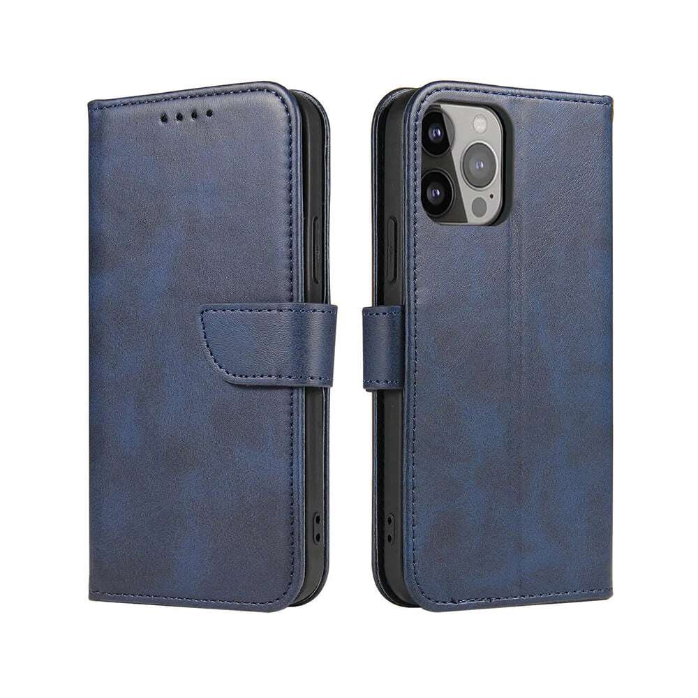 iPhone 15 Pro Max Magnet Flip Case | Blue, Magnetic Protection - MIZO.at