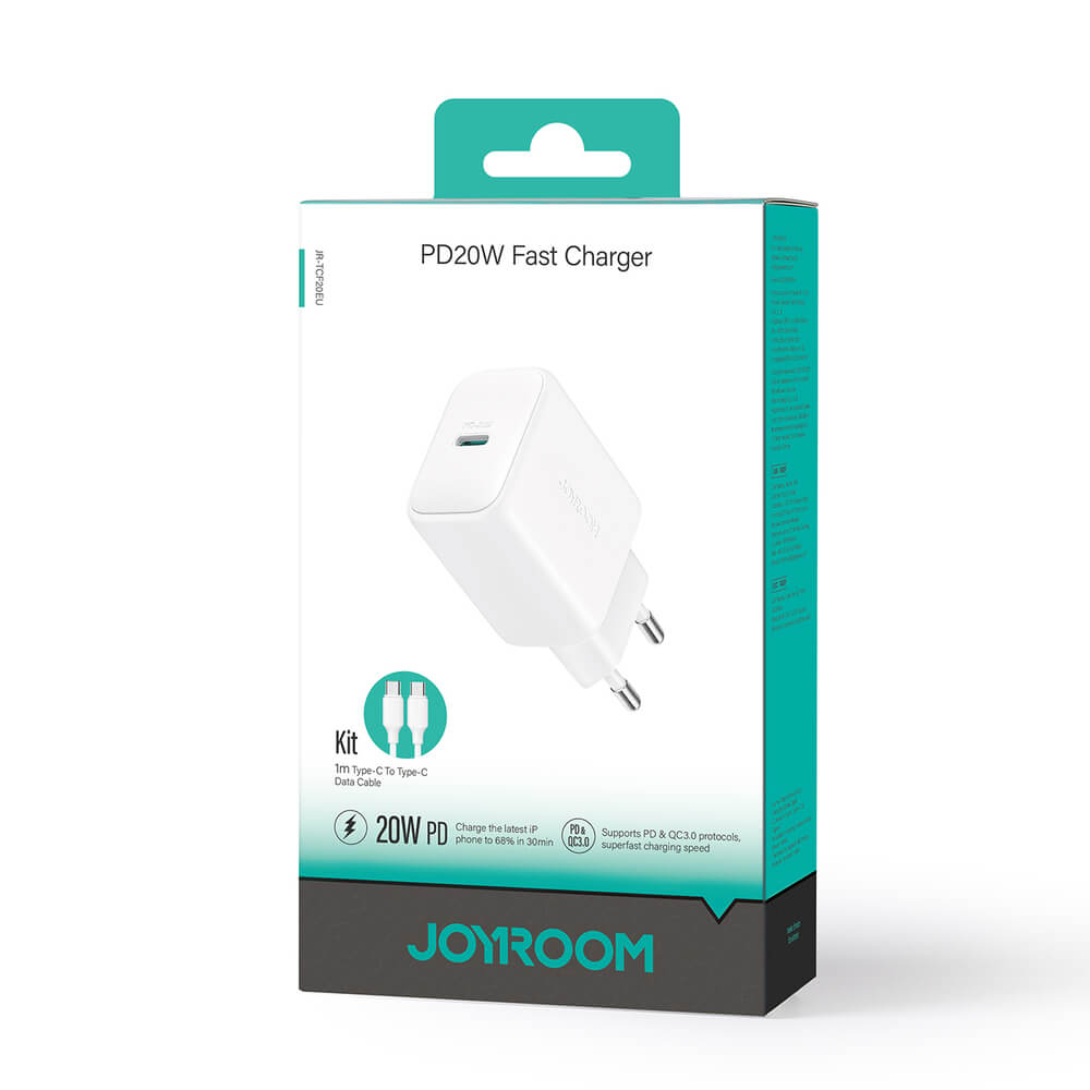 Joyroom JR-TCF20 20W USB-C PD Schnellladegerät Weiß - MIZO.at