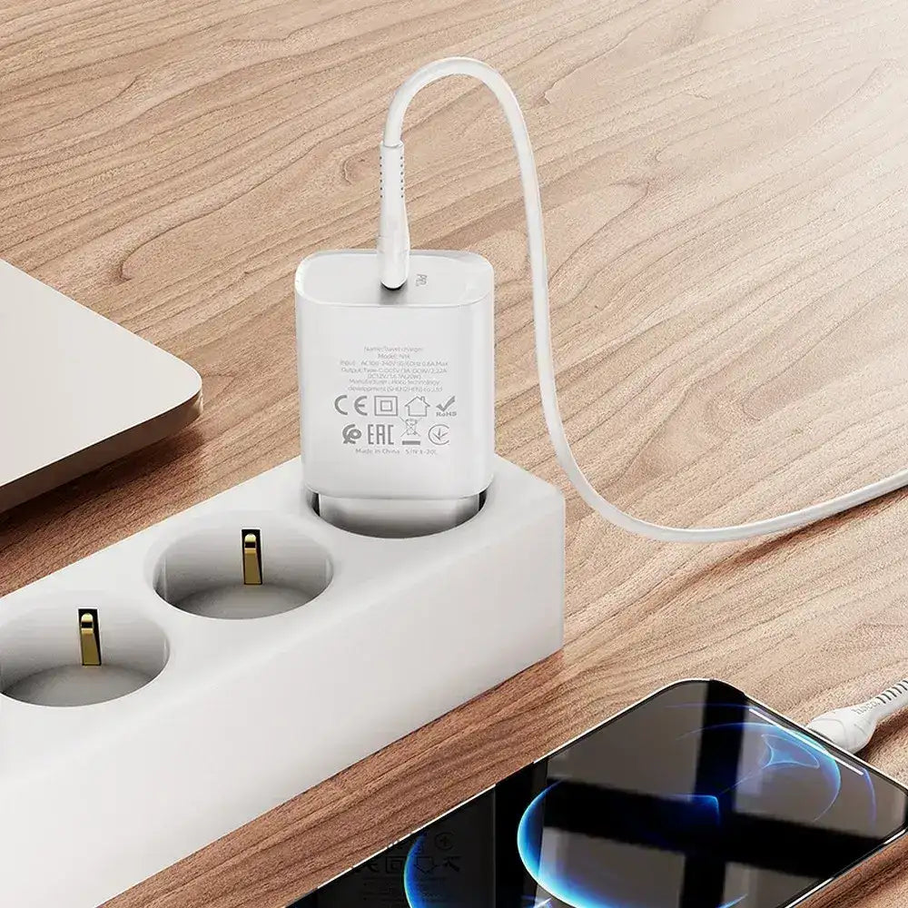Hoco USB-C PD 20W N14 Schnellladegerät Weiß - MIZO.at