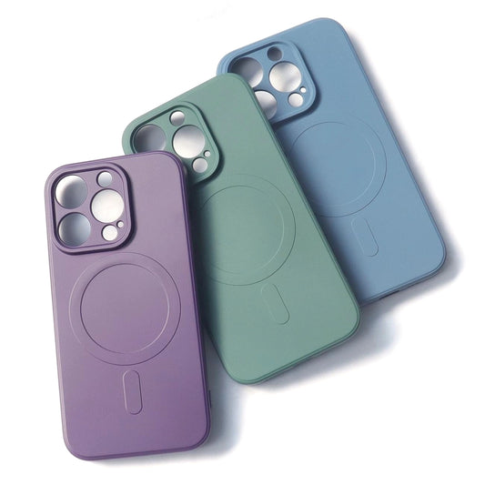 iPhone 14 Pro Max MagSafe Silikon Case Lila - MIZO.at