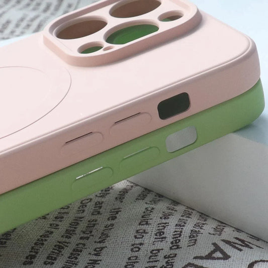 iPhone 15 Silikon Case MagSafe Grau Schutzhülle - MIZO.at