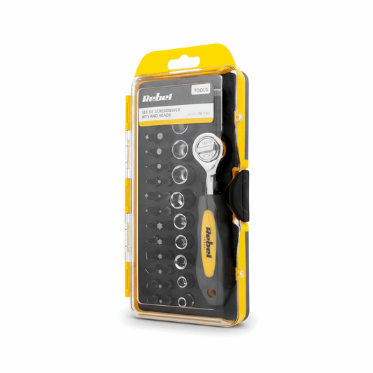 Ratschen Schraubendreher Set 38 teilig Bit & Stecknuss Set Rebel - MIZO.at