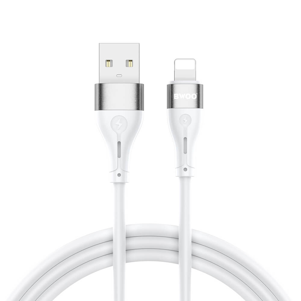 BWOO Lightning Cable 1m | 3A Fast Charging Silicone White - MIZO.at
