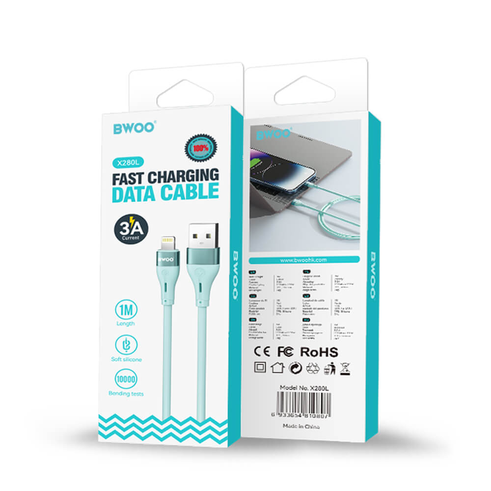 BWOO Lightning Cable 1m | 3A Fast Charging Silicone White - MIZO.at