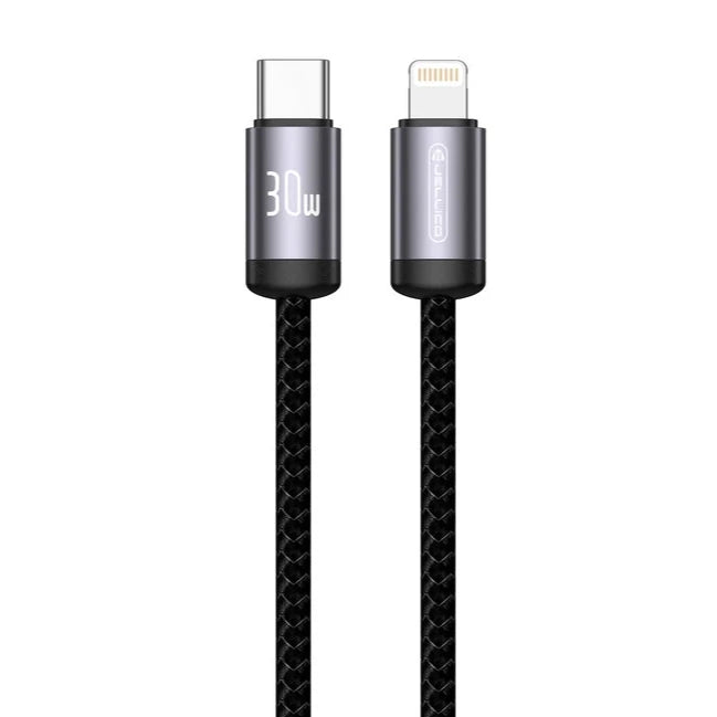 30W USB-C to Lightning PD Charging Cable - Jellico B27, Black - MIZO.at