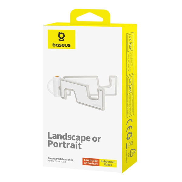 Baseus Portable Fold-Out Phone Stand | White | Adjustable & Compact - MIZO.at