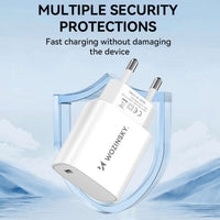 Wozinsky WGWCCW 20W USB-C Wall Charger | Fast Charging, Compact Design - MIZO.at