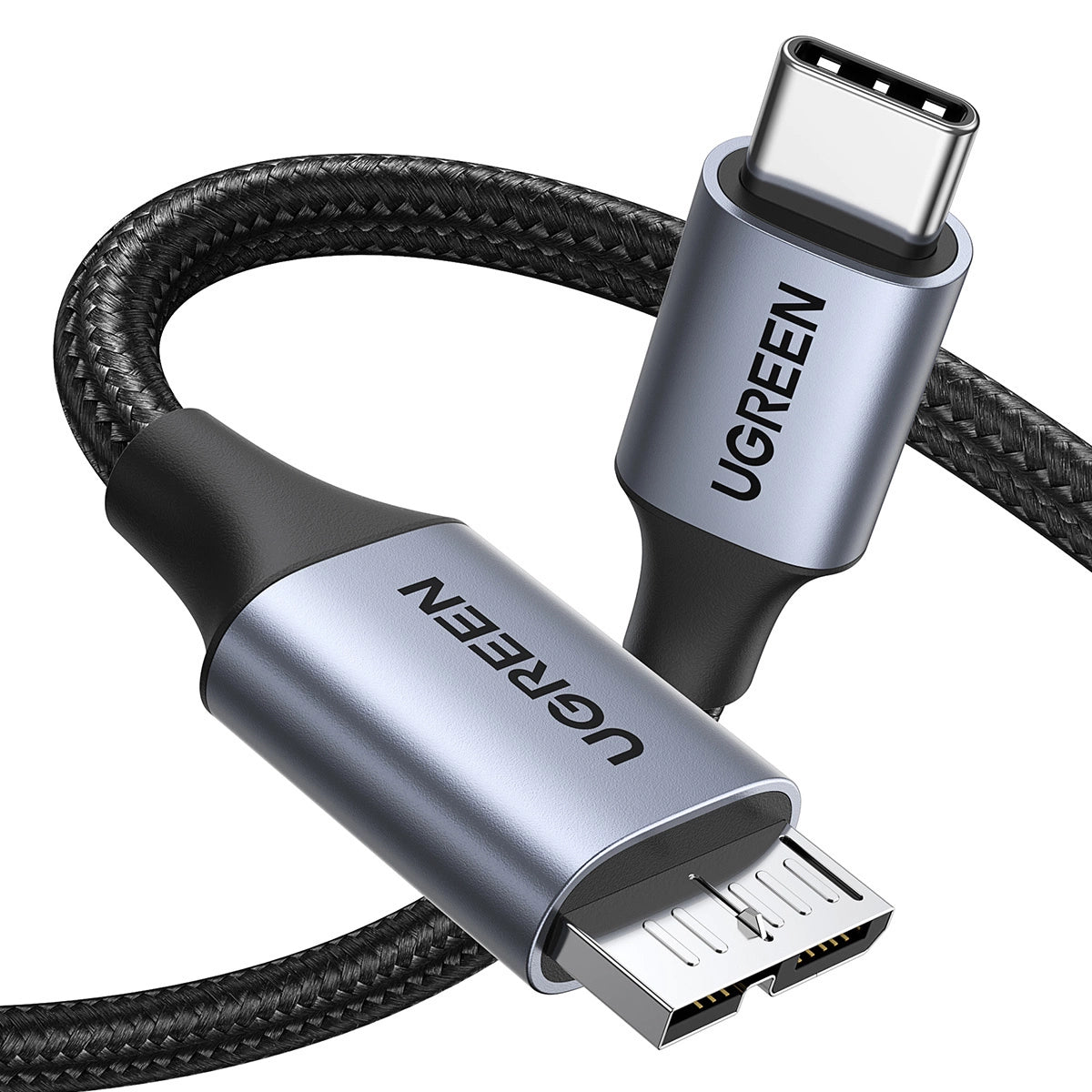UGREEN USB-C to Micro USB-B 3.0 Cable | 1m Gray | Fast Data Transfer - MIZO.at