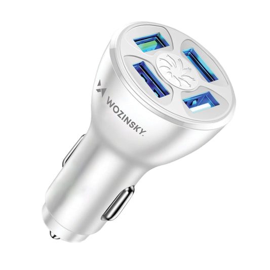 Wozinsky 50W 4-Port Car Charger | Fast Charging | White - MIZO.at