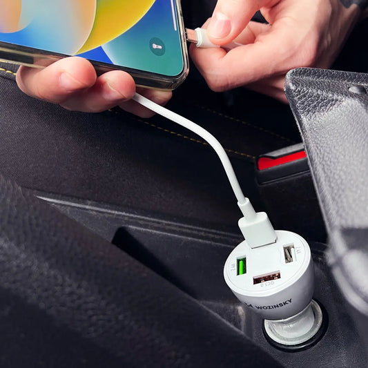 Wozinsky 50W Auto Schnellladegerät 4 Port Weiß - MIZO.at