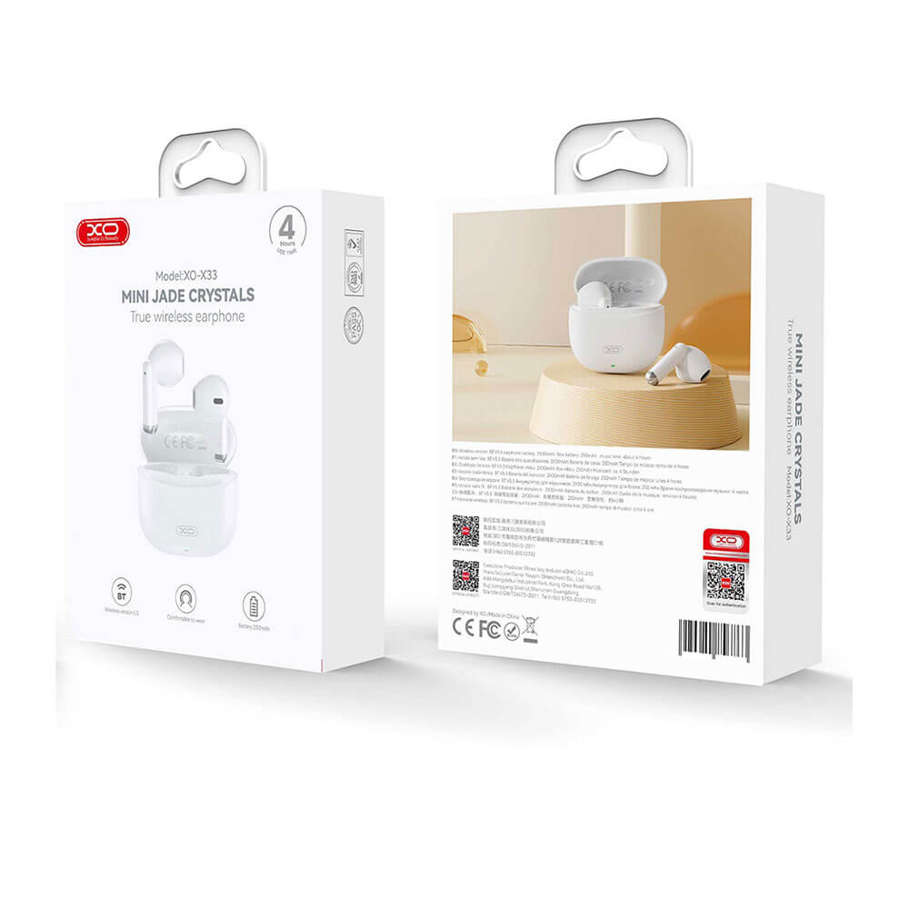 XO X33 TWS Earphones | Wireless Bluetooth 5.3 In-Ear White - MIZO.at