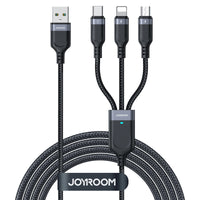 Joyroom 3-in-1 Multi-Use Cable | 30cm, Black, Universal Charging - MIZO.at
