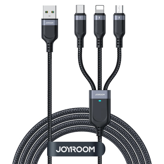 Joyroom 3in1 Multikabel 30cm Schwarz Universal - MIZO.at