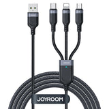 Joyroom 3in1 Multikabel 30cm Schwarz Universal - MIZO.at